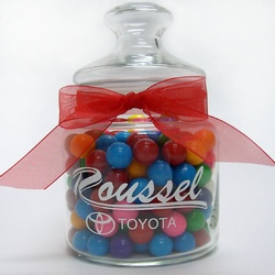 Rainbow Bubble Gum Filled Glass Jar