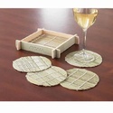 Round Bamboo Coaster Set