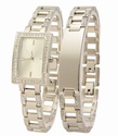 Glamorous crystal bracelet watch set